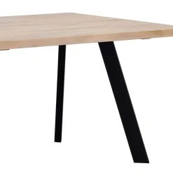 Loft Tisch Eiche White Wash & 6 Stühle Pulva in Braun Microfaser (siebenteilig)