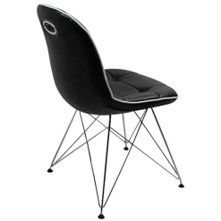 Loft Tischgruppe in Schwarz Weiß Wancora mit Schalenstühlen (fünfteilig)