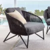 Lounge Sessel aus Kordel Geflecht & Stahl - Magona