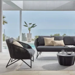 Lounge Sessel aus Kordel Geflecht & Stahl - Magona