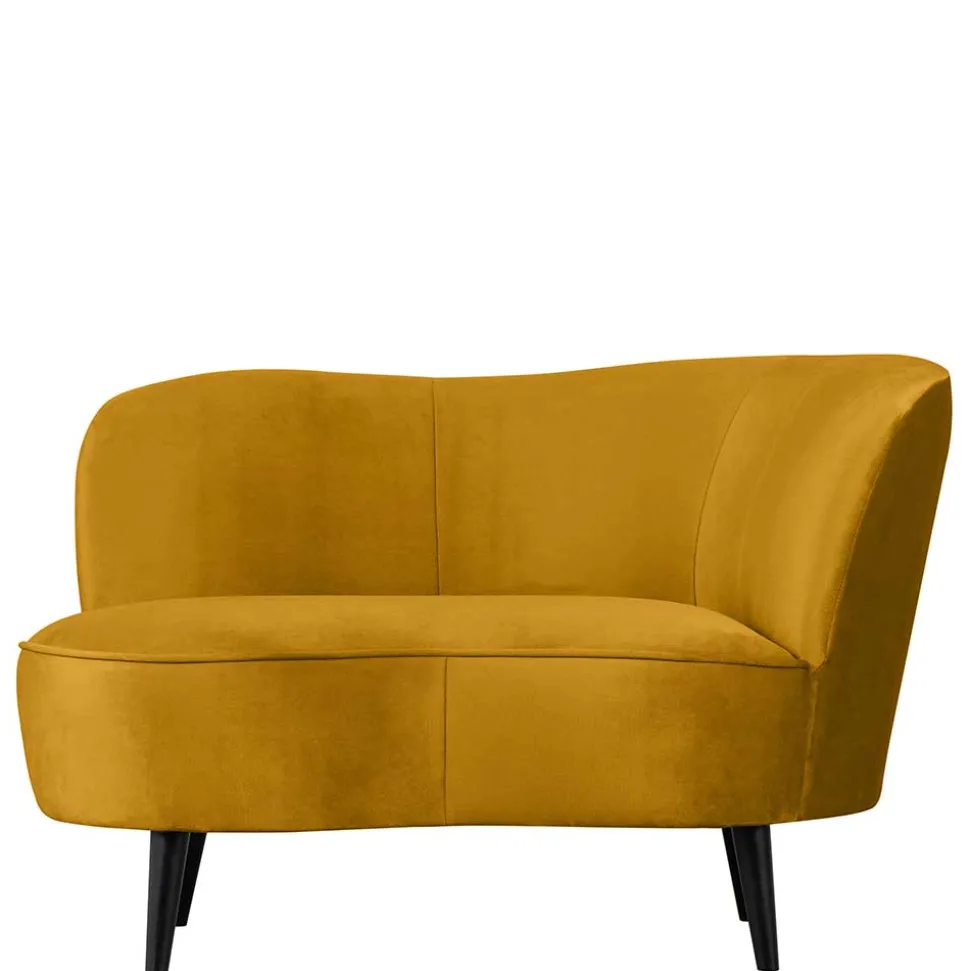 Lounge Sessel in Ocker Gelb Samt - Srimanko