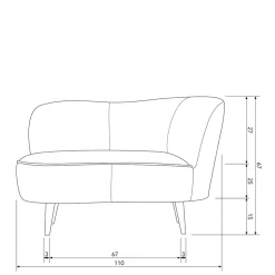 Lounge Sessel in Ocker Gelb Samt - Srimanko