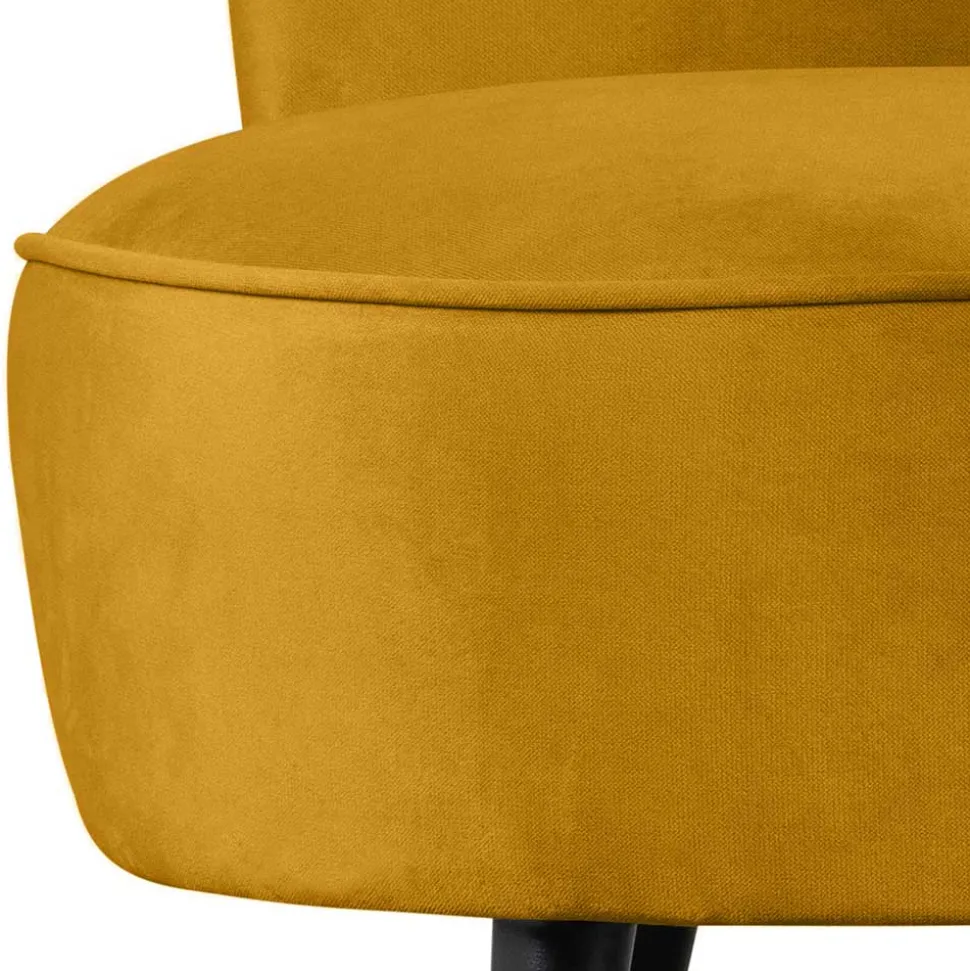 Lounge Sessel in Ocker Gelb Samt - Srimanko