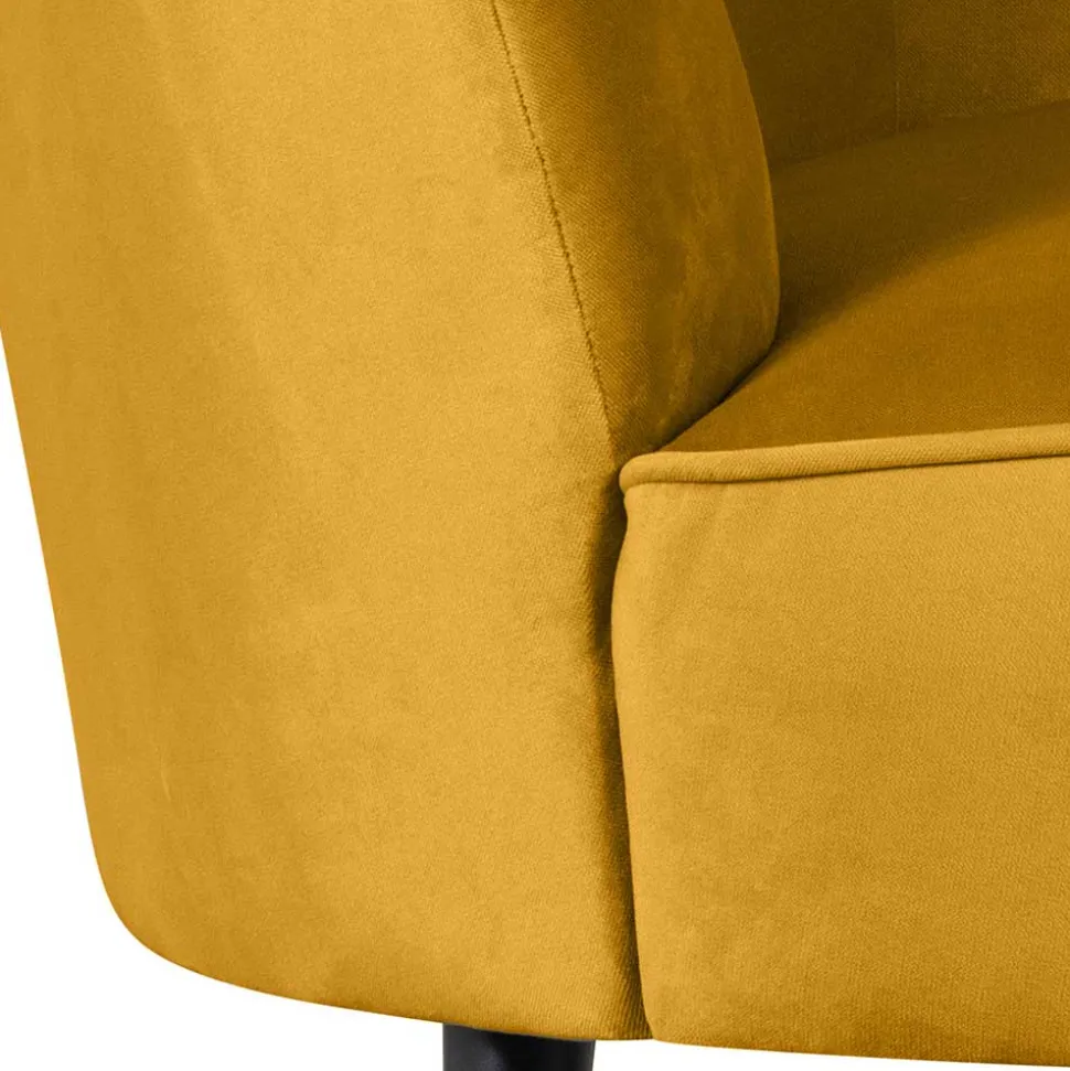 Lounge Sessel in Ocker Gelb Samt - Srimanko