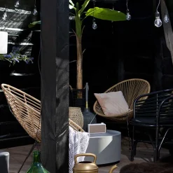 Lounge Stuhl aus Geflecht in Beige - Padiona