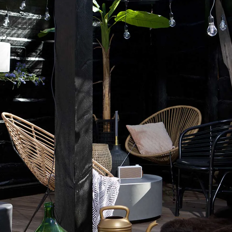 Lounge Stuhl aus Geflecht in Beige - Padiona