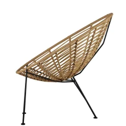 Lounge Stuhl aus Geflecht in Beige - Padiona