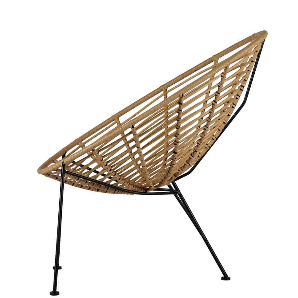 Lounge Stuhl aus Geflecht in Beige - Padiona