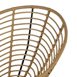 Lounge Stuhl aus Geflecht in Beige - Padiona