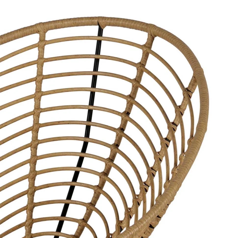 Lounge Stuhl aus Geflecht in Beige - Padiona