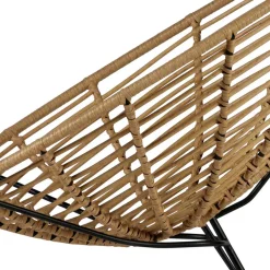 Lounge Stuhl aus Geflecht in Beige - Padiona