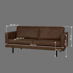Loungecouch Adira in Cognac Braun