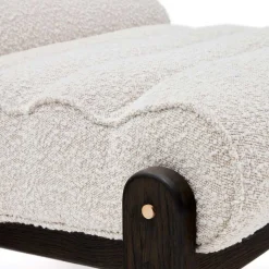 Loungesessel aus Boucle in Weiß - Yasmel