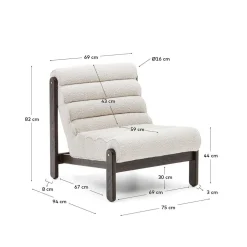 Loungesessel aus Boucle in Weiß - Yasmel