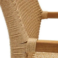 Loungesessel aus Geflecht und Teakholz - Comrinaca