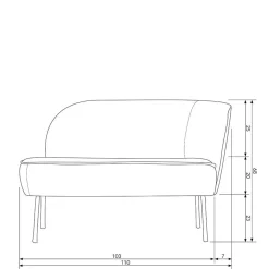 Loungesofa aus Boucle Stoff in Beige - Laderla