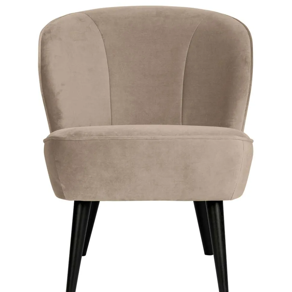 Loungestuhl aus Samt in Khaki - Griffina