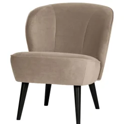 Loungestuhl aus Samt in Khaki - Griffina