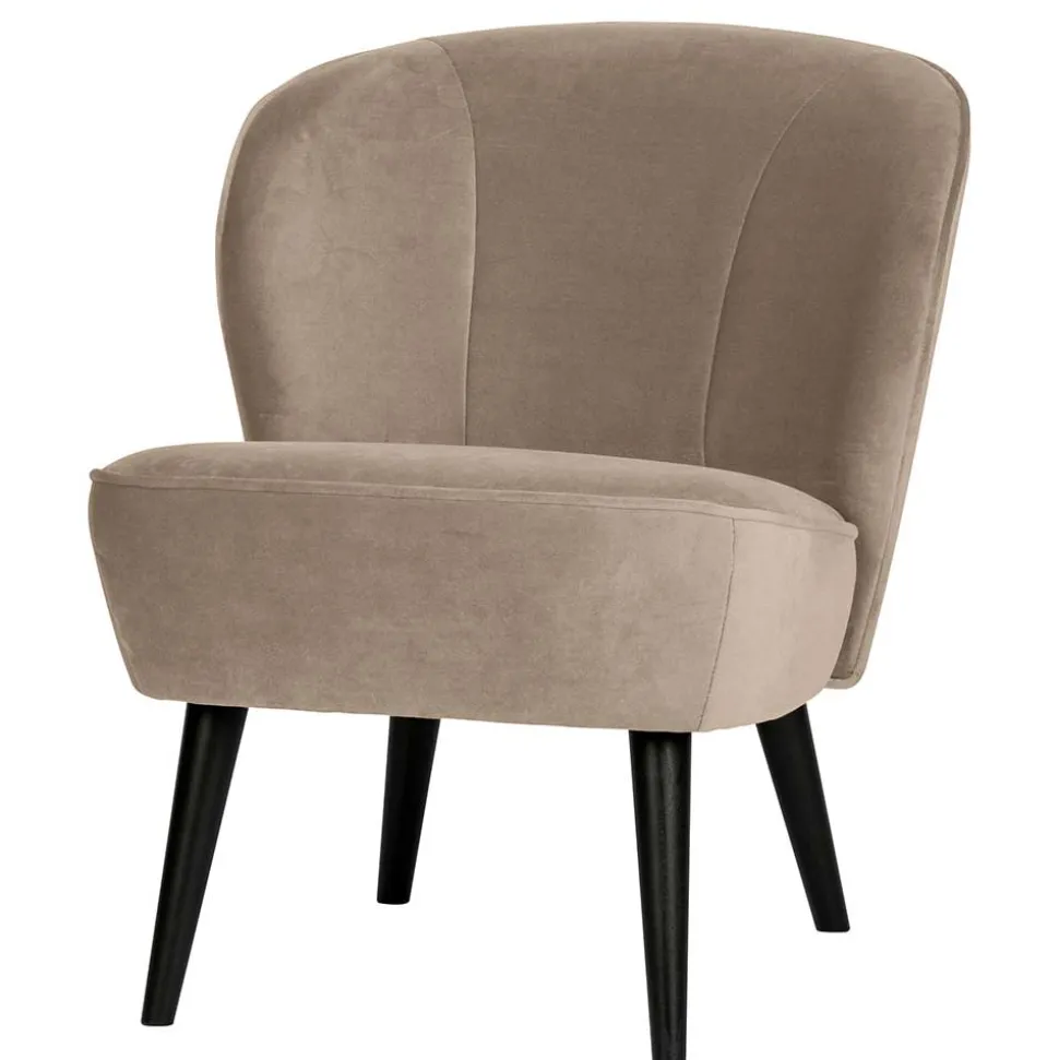 Loungestuhl aus Samt in Khaki - Griffina