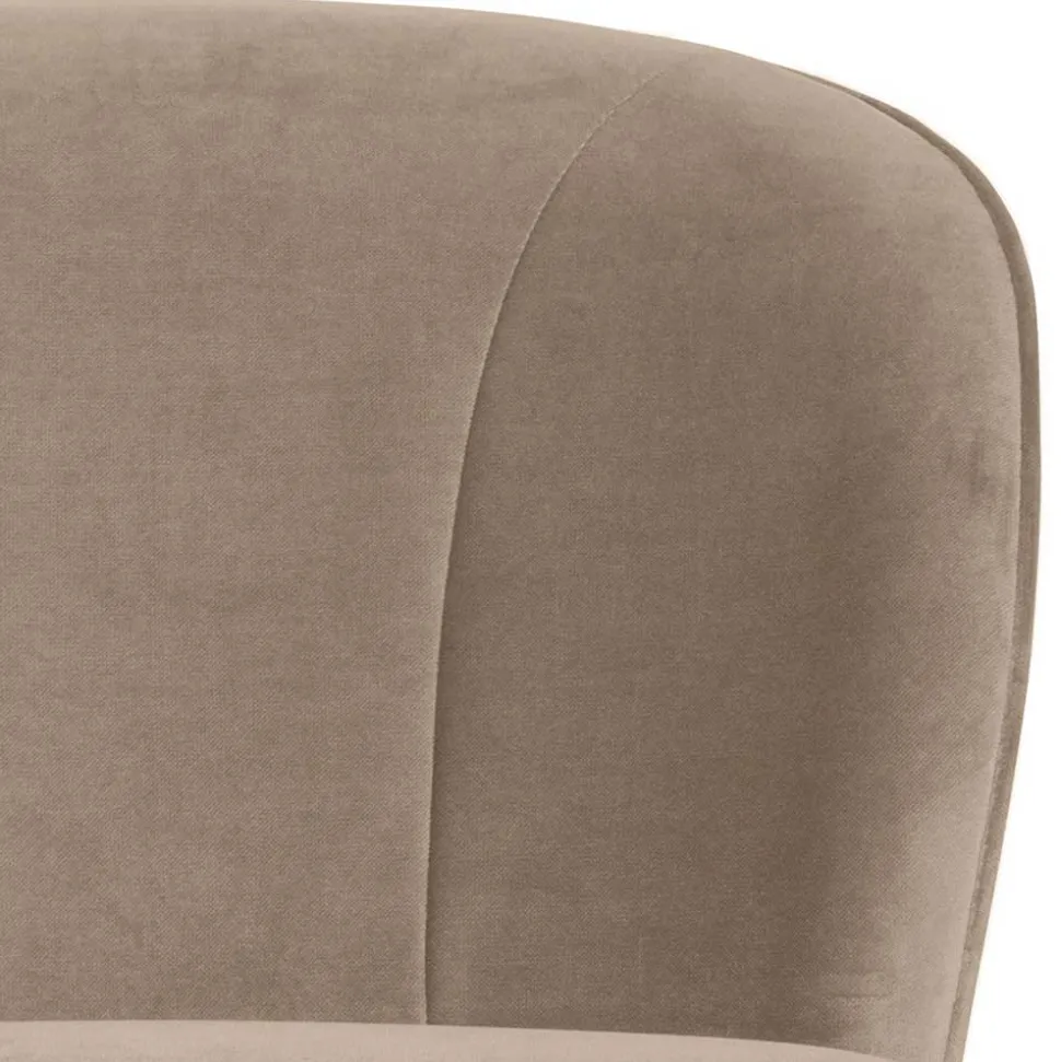 Loungestuhl aus Samt in Khaki - Griffina