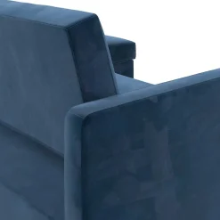 L-Schlafsofa in Blau Samt - Astomon