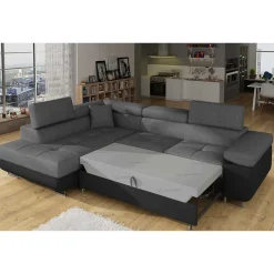 L-Schlafsofa in Grau und Schwarz - Vichada