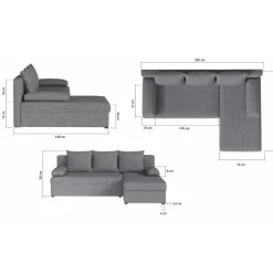 L-Schlafsofa in Senfgelb Velours - Xantra