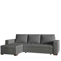 L-Sofa Schlafcouch in Dunkelgrau Stoff - Planet