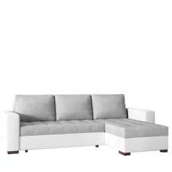 L-Sofa Schlafcouch in Grau und Weiß - Bonifa