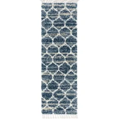 Läufer Teppich in drei Größen in Blau und Creme - Addagio