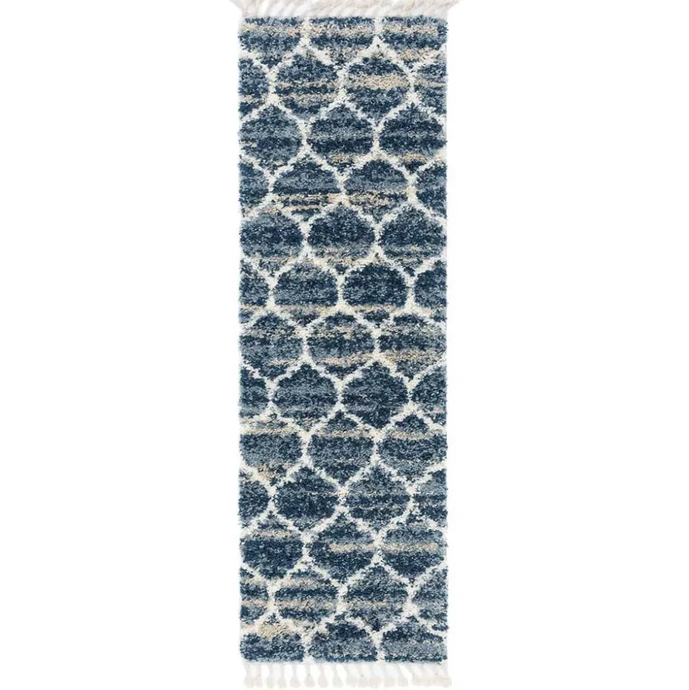 Läufer Teppich in drei Größen in Blau und Creme - Addagio