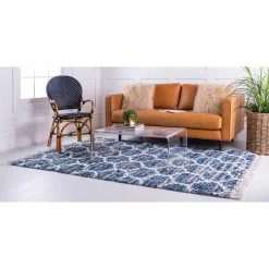 Läufer Teppich in drei Größen in Blau und Creme - Addagio