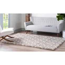 Läufer Teppich mit Kachelmuster und hohem Flor - Mocorapo