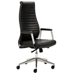 Luxus Bürostuhl aus Echtleder Schwarz - Dario