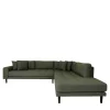 L-Wohnlandschaft in Oliv Grün Stoff - Udolph