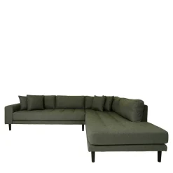L-Wohnlandschaft in Oliv Grün Stoff - Udolph