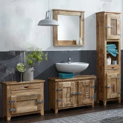 Mango Holz Badezimmermöbel im Set - Suennas (vierteilig)