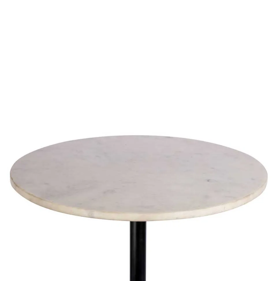 Marmor Beistelltisch in Cremeweiß - Icy