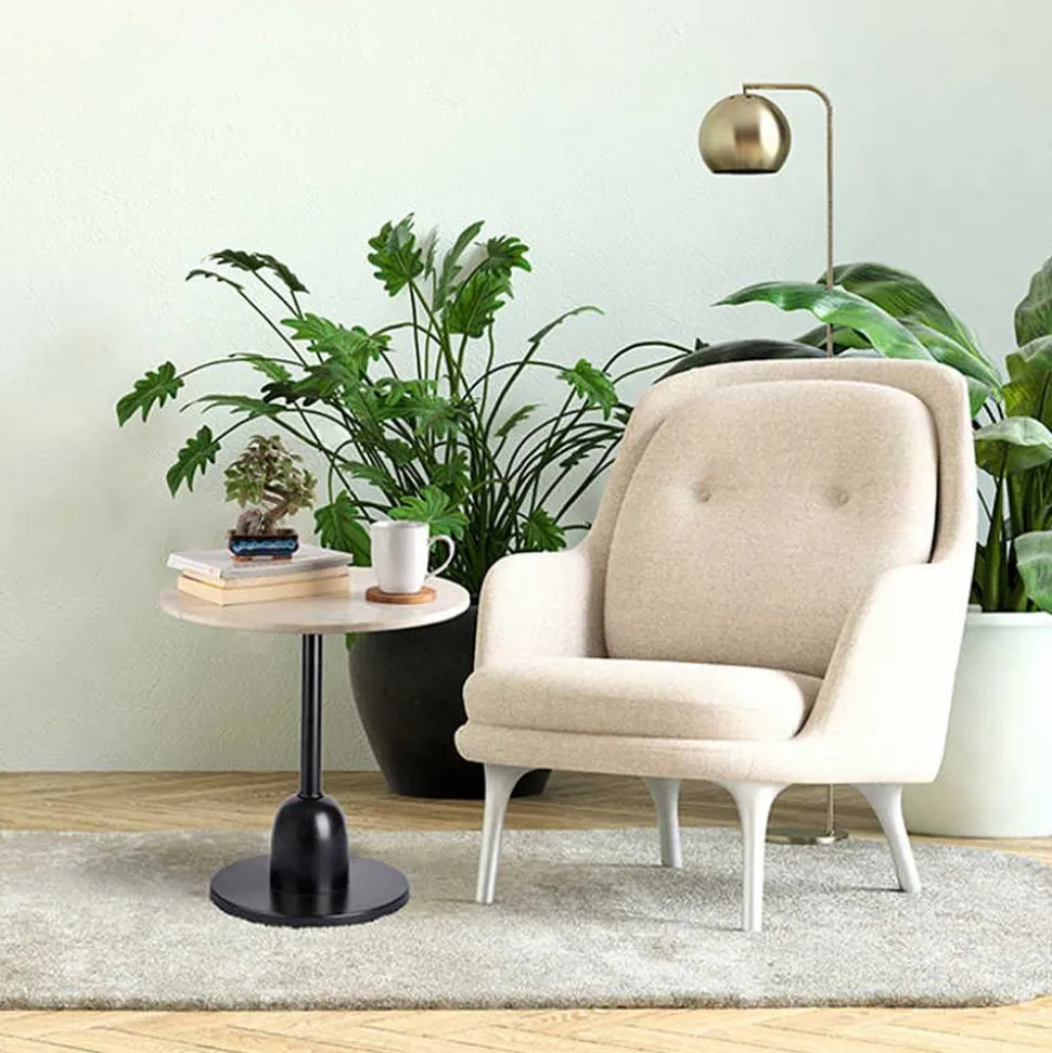 Marmor Beistelltisch in Cremeweiß - Icy