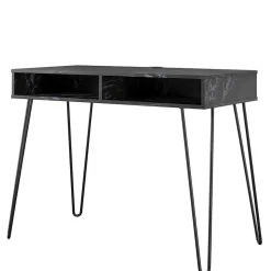 Marmor Optik Schreibtisch in Schwarz - Siamta