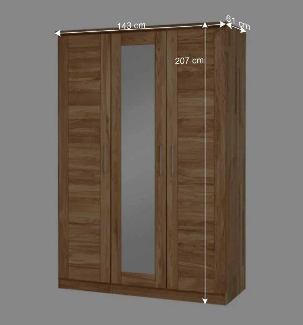 Massiv Holzschrank Cranos aus Wildeiche