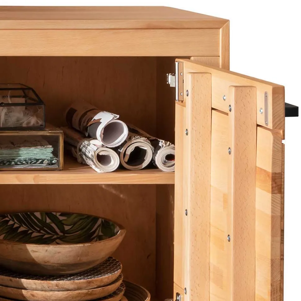 Massive Anbauwand aus Kernbuche - Sarosca (vierteilig)