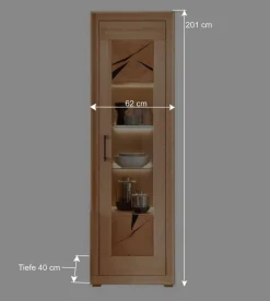 Massive Anbauwand aus Kernbuche - Sarosca (vierteilig)
