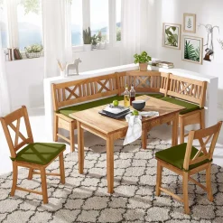 Massive Wildeiche Eckbank Gruppe - Jodrav (vierteilig)