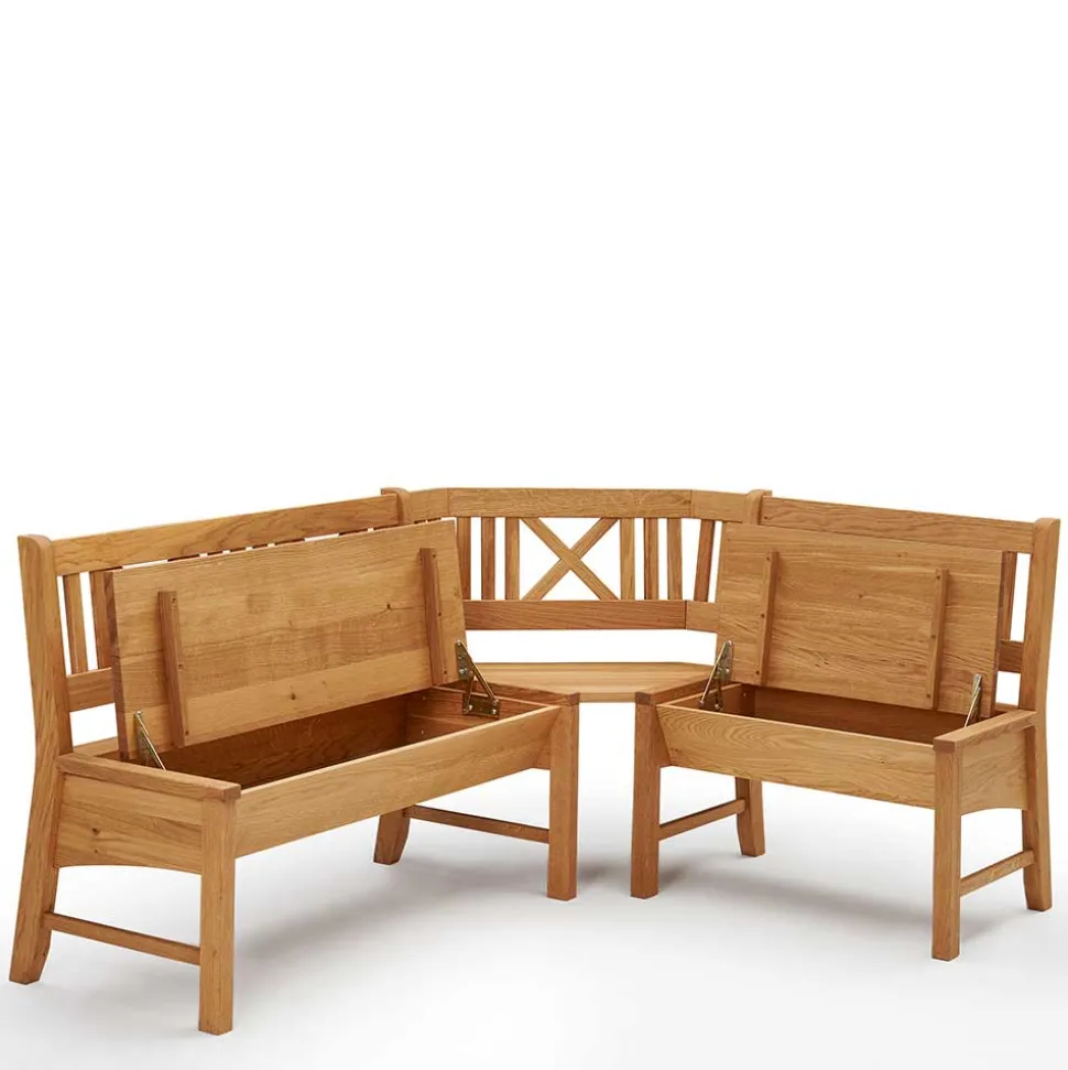 Massive Wildeiche Eckbank Gruppe - Jodrav (vierteilig)