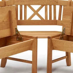 Massive Wildeiche Eckbank Gruppe - Jodrav (vierteilig)