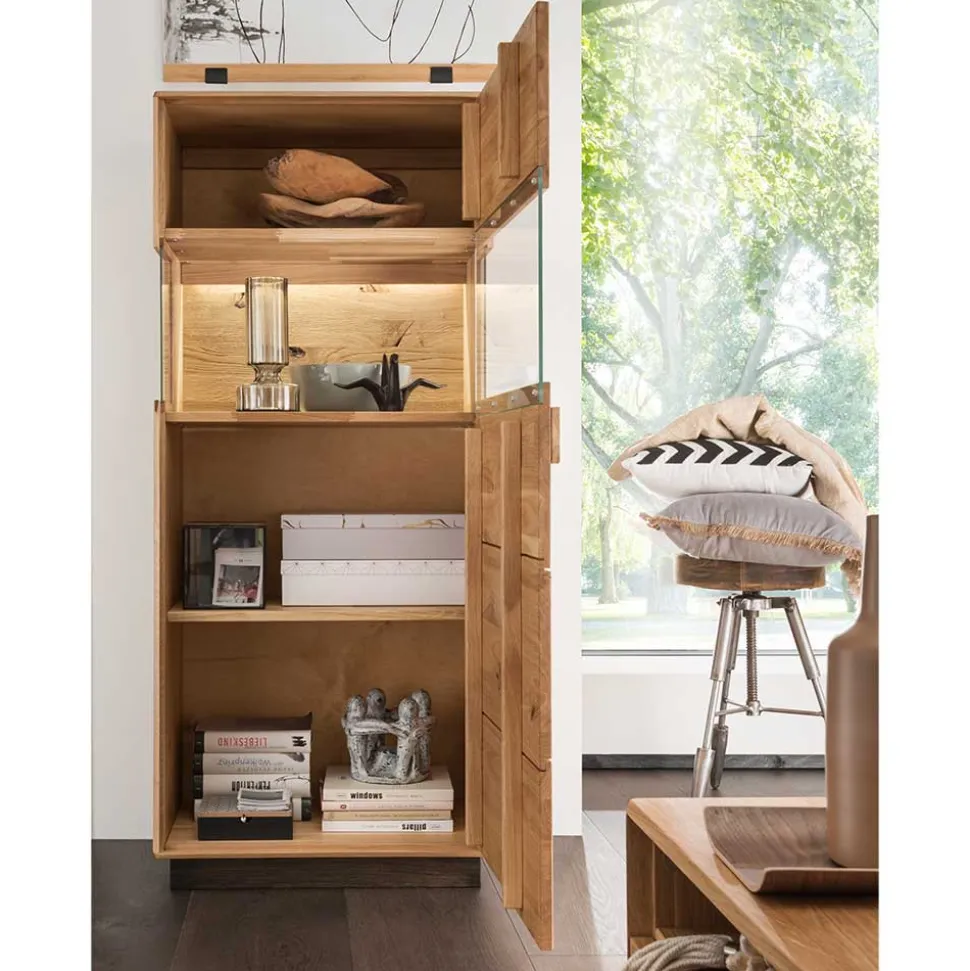 Massive Wohnzimmereinrichtung mit LED - Xeddos (dreiteilig)