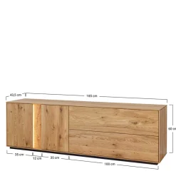 Massiver TV Unterschrank mit LED Licht - Cocondar