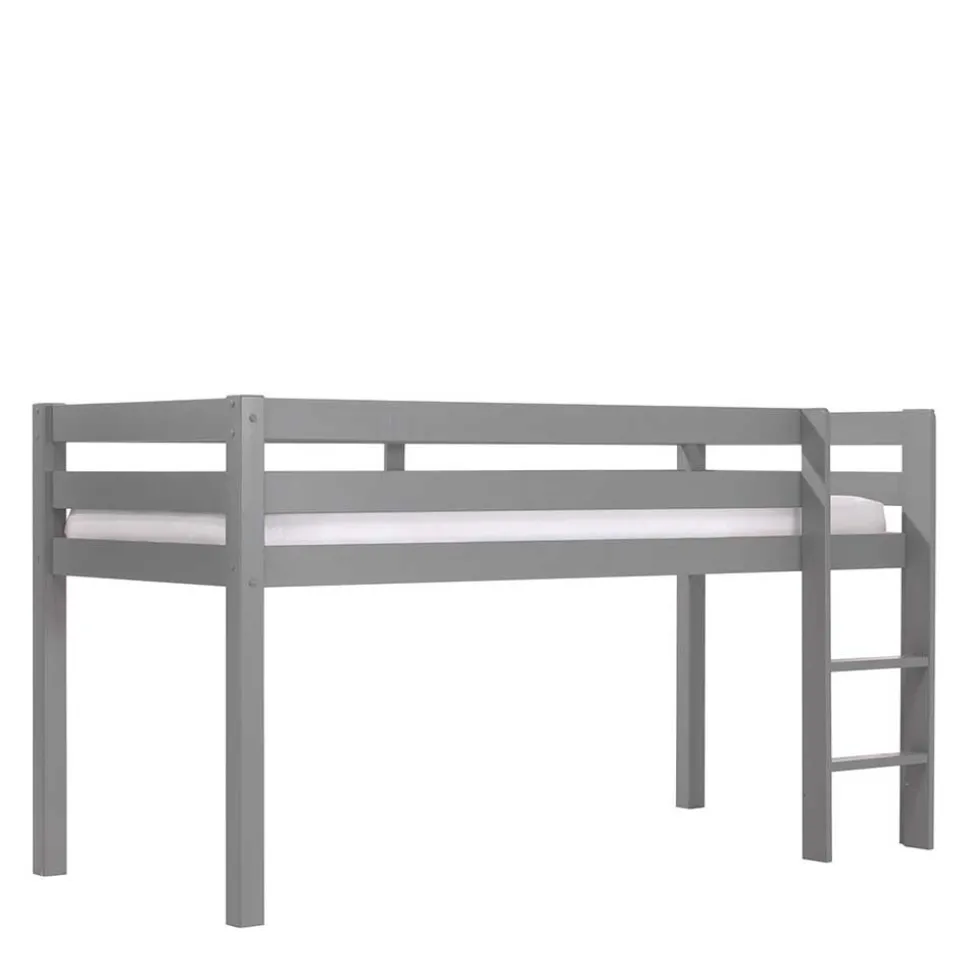 Massives Kinderhochbett in Grau lackiert - Niilo