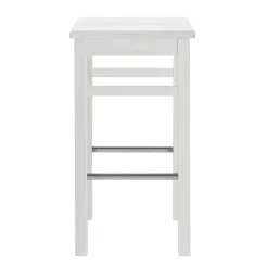 Massivholz Barhocker in Weiß lackiert - Zanaris